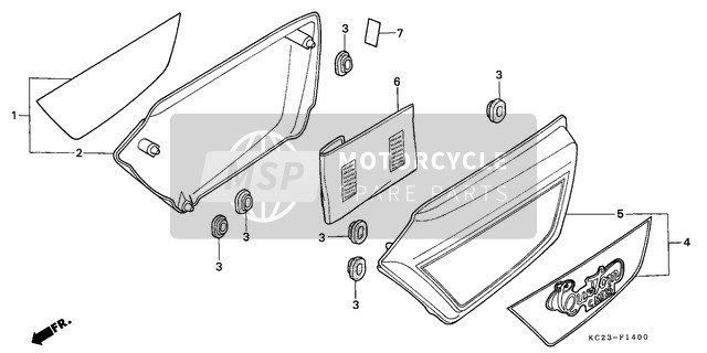 Honda CM125C 1992 Side Cover for a 1992 Honda CM125C